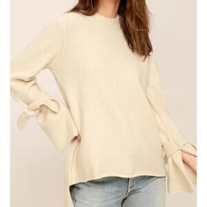 Women's J.O.A. Brynn Designer Tie-Sleeve Fall Sweater Sz M